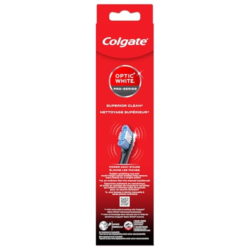 Colgate Optic White Pro-Series Whitening Battery Operated Toothbrush with Timer, Soft, Black