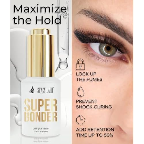 Super Bonder for Lash Extensions by Stacy Lash/Locks Eyelash Glue Fumes/Lash Extension Primer Complement/Lash Bonder for Mink Individual Lashes/Eyelash Extension Supplies