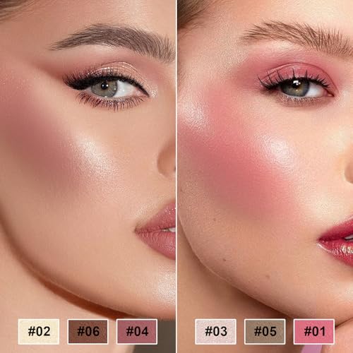 6 Colors Cream Contour Stick Makeup Contour Kit, Double-ended Cream Bronzer for Sculpt, Highlighter and Blush Stick Makeup Kit, Matte & Dewy Finish (SET A)
