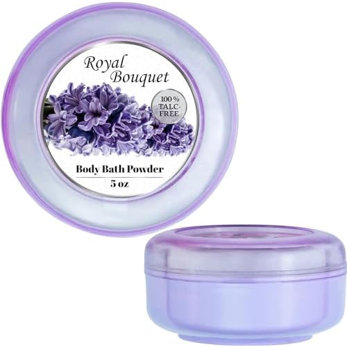 R-NEU Body Powder for Women with Powder Puff, 100% Talc-Free, Elegant Royal Bouquet Scented Dusting Powder, After Bath for Soft Skin, Extra Large, 1 Pack (5oz)