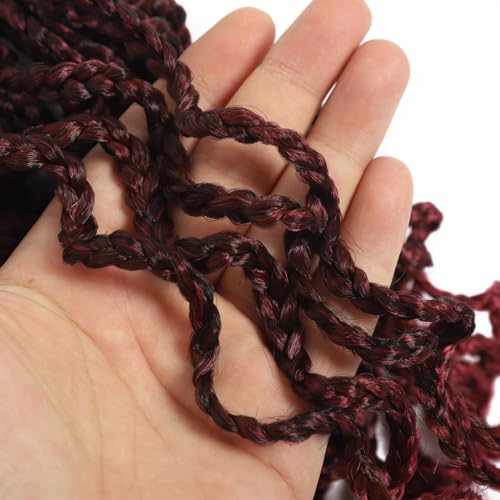 Goddess Box Braids - 150 Strands, Pre Looped, 8Inch Curly, Wavy Crochet Braiding Hair for Women - 5 Packs