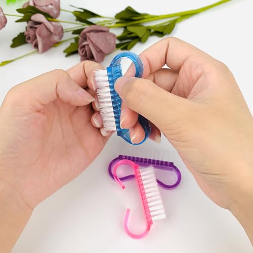 16 Pack Handle Grip Nail Brushes, Travel Size Fingernail Brush, Mini Hand Scrub Cleaning Brushes for Nails and Toes