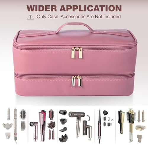 Double Layer Travel Case for Shark Flex Fusion/Glam Ceramic, Flexfusion Storage Bag for HD641S HD641 HD642 HD642S, Carrying Case Compatible with Dyson Airwrap Shark Flexstyle (deep Purple)