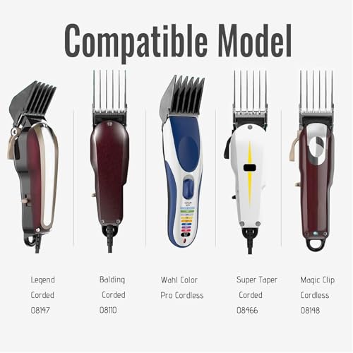 AFANSO Mega Hair Clipper Guards, 8pcs Gray, Fits Most Wahl Full Size Hair Clippers (3 Inch 8pcs)