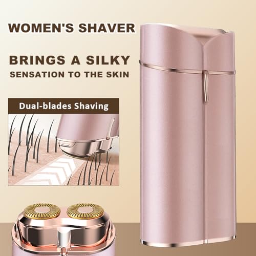 Facial Hair Removal for Women, Portable Painless Lady Shaver with Built-in LED, Wet/Dry Electric Razor Hair Remover Device for Face/Lips/Peach/Fuzz