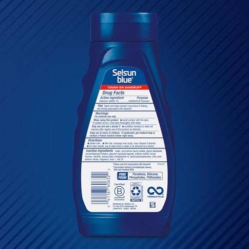 Selsun Blue Medicated Antidandruff Shampoo, Maximum Strength Scalp Treatment With Selenium Sulfide, 11 fl. oz.