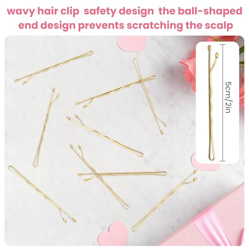 Blonde Bobby Pins, Pain-Free Hair Clips, Best Size 2in for Women and Girls (Golden -01)