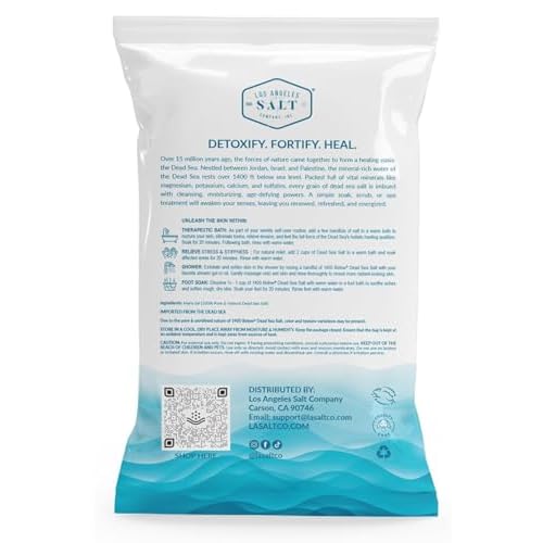 LA Salt Co.'s 100% Pure and Natural Dead Sea Salt Bulk 55 lb Bag, Fine Grain