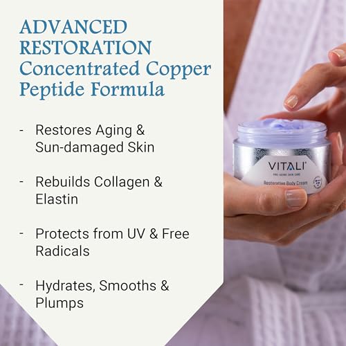 Vitali Restorative Body Cream with Copper Peptides: Advanced formula helps to diminish the appearance of fine lines and greatly improve overall texture. - 6 fl. oz.