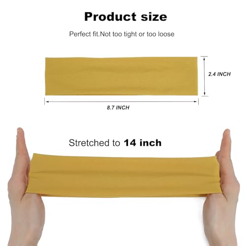 9Pcs Headbands for women Non Slip Headband, Soft Elastic Hair Bands for Women's Hair, Fashion Cotton Cloth Stretchy Sweat Bands Headbands for Sports, Makeup, Gym, Running, Yoga, Workout (9Colors-A)