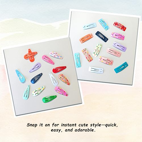 100pcs Toddler Hair Clips, Colorful Mini Snap Hair Clips for Baby Girl and Kids, Cute Small Barrettes for Fine Hair, 3 cm/1.18 Inch Metal Hair Accessories Set