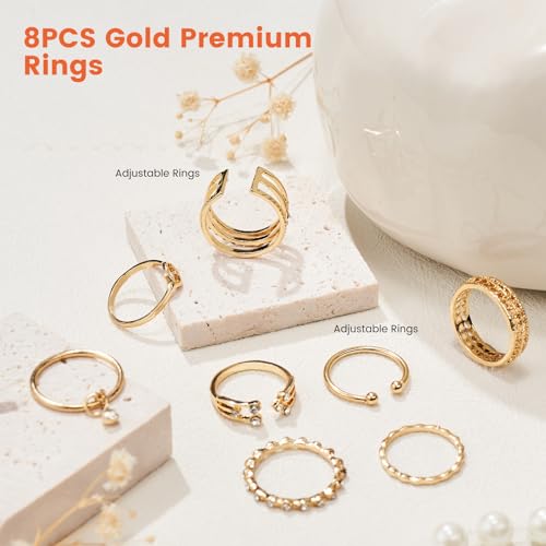 Practice Hand for Acrylic Nails: Silicone Nail Hand Practice with Gold Rings - Flexible Fake Hand Mannequin Nail Hand Kit for Beginners