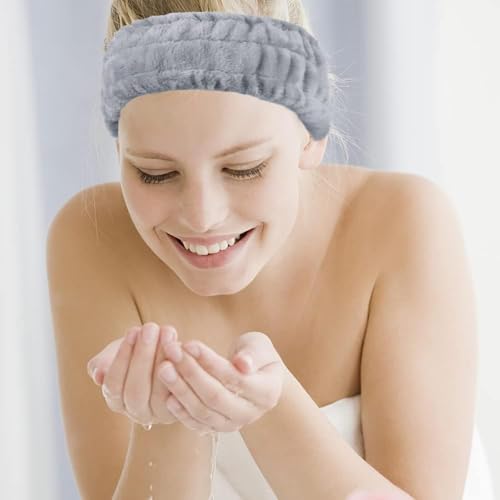 LAPOHI 3 Pack Modern Microfiber Facial Headbands for Washing Face, Makeup & Spa - Skincare & Towel Headbands for Women & Girls