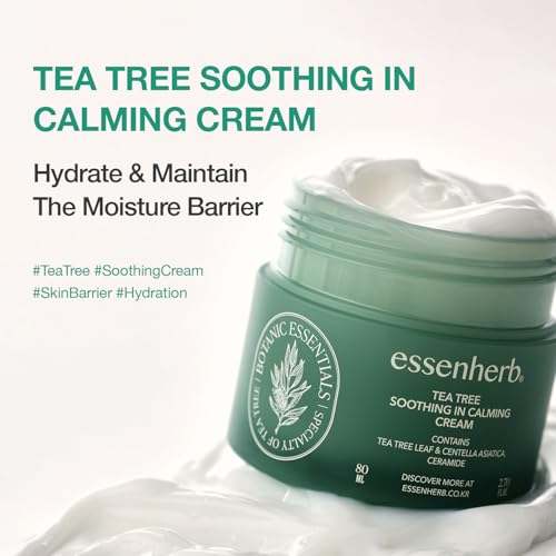 Tea Tree Soothing In Calming Cream | Tea Tree Moisturizer | Calming Cream for Dry, Sensitive, All Skin Types, Korean Skincare (2.70oz * 2Pack)