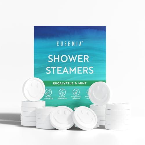 Eucalyptus Shower Steamers for Stress Relief-Aromatherapy Shower Bombs with Mint Natural Essential Oils for Women & Men (24 PCS Eucalyptus)
