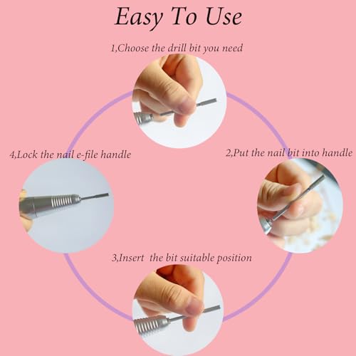 Cuticle Nail Drill Bit,3/32" Diamond Flame Safety Under Nail File Bit, Russian Pro Nail Buffer Bit, Cuticle Dead Skin Remover,Drill Bits for Manicure Pedicure,Nail Prep, Nail Supplies,Medium