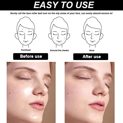 2 PCS Oil-absorbing Volcanic Face Roller Oil Control On The Go Oil Absorbing Volcanic Face Roller Facial Oil Blotting Tool Portable Reusable Instant Results Remove Excess Shine for Oily Skin