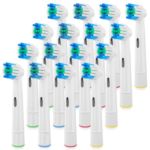 16 Pack Replacement Heads Compatible with Oral B Braun Electric Toothbrush Pro 1000/9000/ 5000/3000/8000