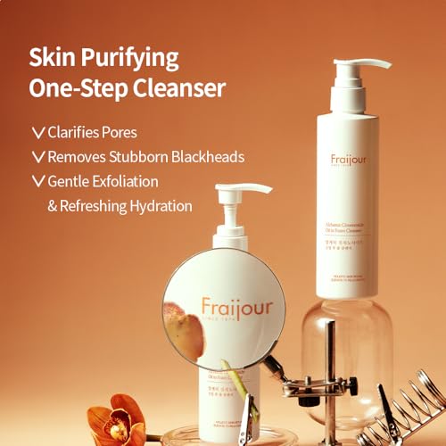 Fraijour Alchemic Ginsenoside Oil to Foam Cleanser ? Oil-to-Foam Facial Cleanser with Ginsenoside, PHA & LHA, Gently Removes Makeup & Impurities, Hydrating & Exfoliating, 7.41 oz.