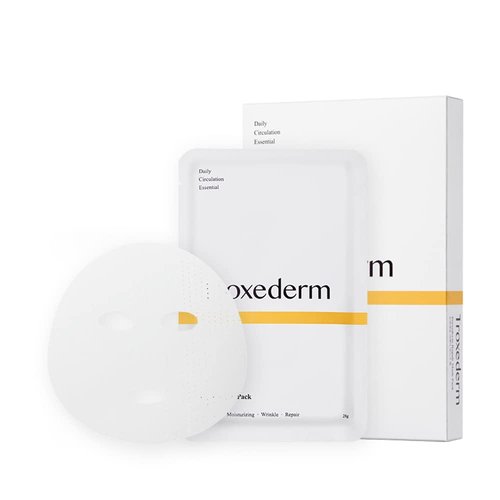 TROXEDERM Repair Facial Mask Set – Korean Moisturizing Sheet Mask with Niacinamide, Troxerutin & Adenosine, Hydrating Face Mask for Barrier Care, Radiant Skin & Daily K-Beauty Self Care, Pack of 5