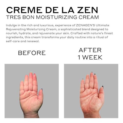 Zenagen Creme De La Zen Hydrating Cream | Anti Aging Repair Cream, Ultra Restorative Formula, 3.4 Fl Oz