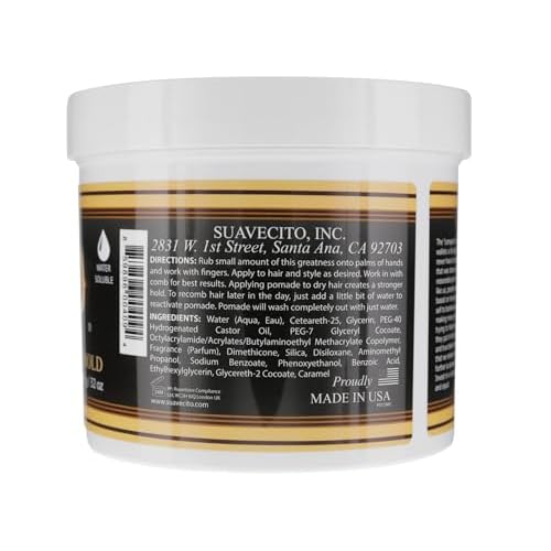Suavecito Pomade Firme (Strong) Hold - Strong Hold Hair Pomade For Men - Medium Shine Water Based Flake Free Hair Gel - Easy To Wash Out - All Day Hold For All Hair Styles