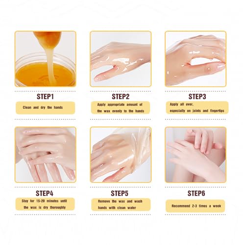 2PCS/Set Honey Milk Hand Wax Mask Moisturizing Paraffin Peel Off Wax Hydrating Nourishing Repair Skin Film Cream Exfoliating Calluses For Cracked,Dry,Aging Hands