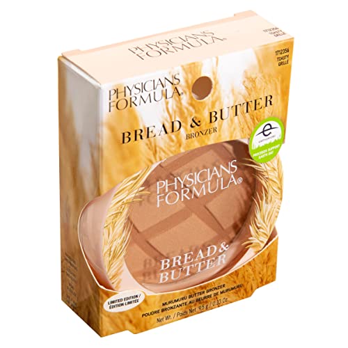 Physicians Formula Murumuru Bread & Butter Bronzer Toasty, Nourishing Blend for Luminous Finish, Dermatologist Tested, Hypoallergenic, Vegan & Cruelty-Free