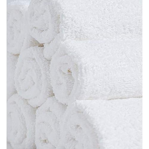Softolle 100% Cotton Washcloths 24 Pack (12x12 Inches) Soft, Highly Absorbent Washcloth, Face Towels, Wash Cloths for Face, Ring Spun, Bulk Pack (White)