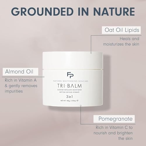 FORMULAE PRESCOTT | Tri-Balm 3 in 1 Facial Balm 140g Jar | Facial Cleanser, Facial Exfoliant, & Facial Moisturizer | All Natural Skin Care (4.93 Oz)