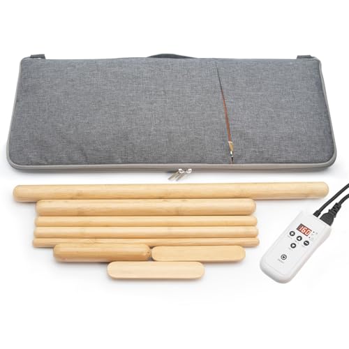 Hot Bamboo Massage Warmer Bag w/ 8 PCS Warm Bamboo Sticks, Portable Professional Electric Heater for Stone, Digital Temperature Controller