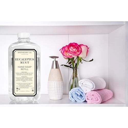 Apothecary 101 Collections | Hand Soap Refill | Home and Body Company | 78oz x 2 | Lemon Verbena & Eucalyptus Mint