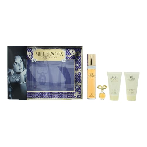Elizabeth Taylor White Diamonds Perfume for Women Gift Set - 4 PC 1.7 Fl. oz