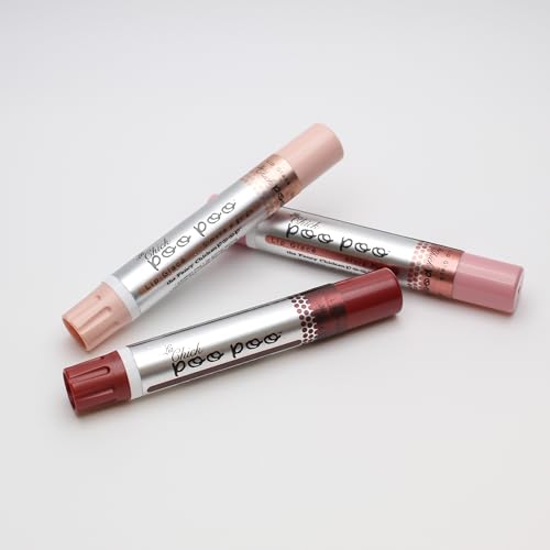 100% Natural Moisturizing Lip Gloss, La Chick Poo Poo Lip Shimmer with Mineral Coloring, Combo (Mauve, Nude, Pink), 3-Tubes