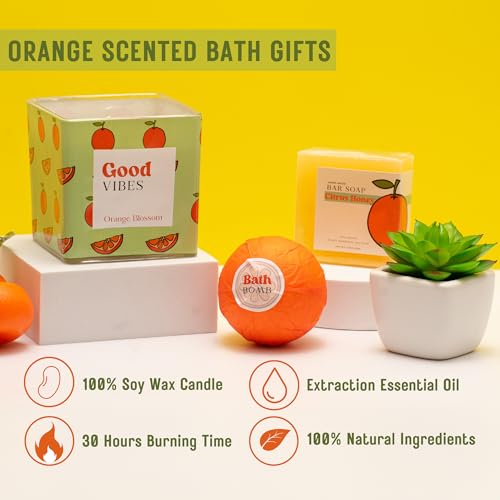 Self Care Package for Women ? Thinking of You Self Care Kit, Orange Birthday Box for Her, Get Well Soon Basket, Spa Treat for Women, After Surgery Care Package, Thoughtful Gift Idea