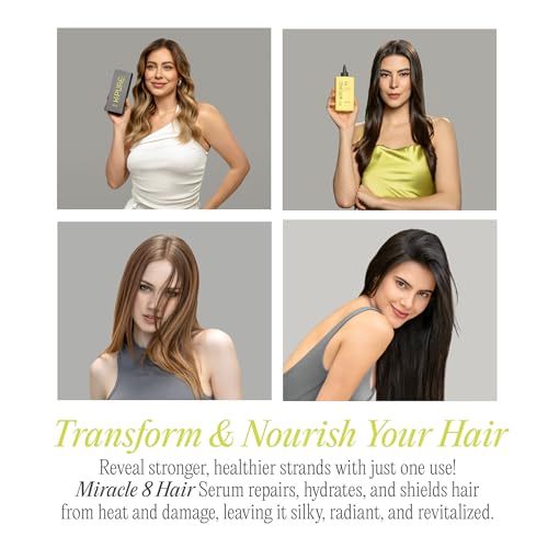 Miracle 8 Keratin Hair Serum by K-Pure, Instant Deep Conditioning Treatment, Sulfate & Paraben Free, Keratin & Argan Oil Growth Formula for Repairing Dry, Damaged Hair, Frizz Control, & Lasting Shine