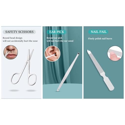 Nail Clipper Set, 6 Pcs Toenail Clippers, Stainless Steel Fingernail Clipper, and PU Leather Manicure Set, Purse Essentials Travel Nail Kit Gift Ideas