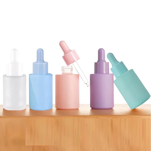4 Pack 1oz Glass Dropper Bottle,Green Glass Dropper Bottles with 2 Funnels & 2 Lotion Pumps,30 ml Eye Dropper Bottles For Essential Oils,Serums,Lotion,Tincture Bottles (C -Green)