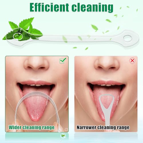 100 Count Disposable Tongue Scraper, Plastic Tongue Cleaner for Adults and Kids, Tongue Scrubber for Oral Care, Promote Fresh Breath