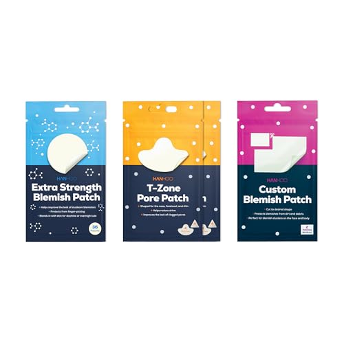 Hanhoo T-Zone Pore Patch, Extra Strength & Custom Blemish Patch Bundle | With Salicylic Acid, Niacinamide & Hyaluronic Acid | For Blackhead and Acne Treatment | Korean Skincare | 54 Patches