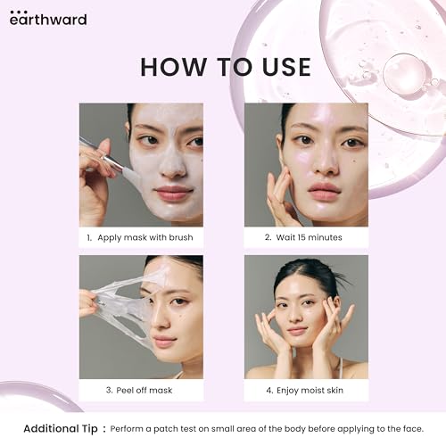 EARTHWARD] Salmon DNA PDRN Collagen Pearl Mask | Hydrating Pink Glow Mask | for glass skin younger looking Korean Skincare 2.53 fl.oz