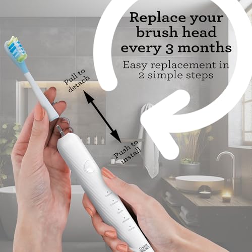 GuruNanda Lion & Lamb 2.0 Replacement Brush Head (Pack of 6), Round-Ended, Soft Bristles to Help with Plaque Control, BPA-Free, IPX7 Waterproof - White