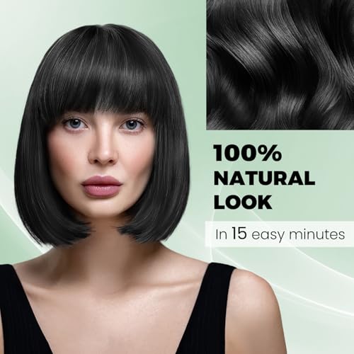 Black Hair Dye Shampoo 3 in 1£¬Argan Natural Herbal Formula Hair Color Shampoo Covers Gray Hair for Women and Men (16.9 fl.oz Black)