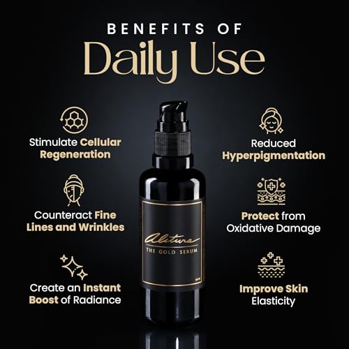 Alitura Anti-Aging Peptide & Collagen Gold Serum for Face ? with Vitamin A, CoQ10 & Astaxanthin ? Korean-Inspired Hydrating Serum for Wrinkles, Radiance & Firmness ? 50ml