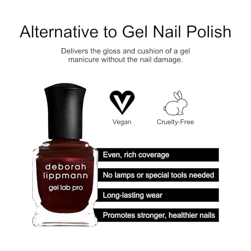 Deborah Lippmann Gel Lab Pro Nail Polish | Treatment Enriched for Health, Wear, and Shine | No Animal Testing, 21 Free, Vegan | Red and Purple Colors