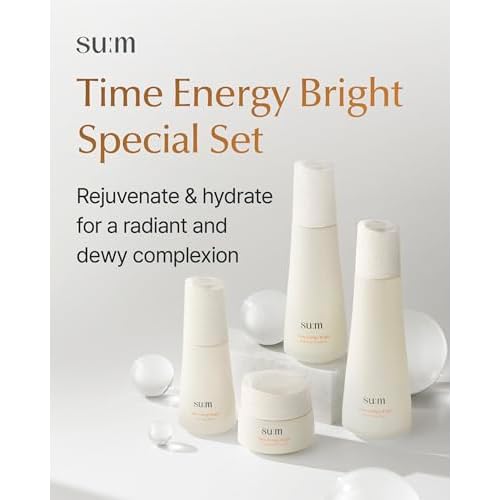 SU:M TIME ENERGY DUO SPECIAL SET (9.8 fl oz) - Skin Tone-Enhancing Skincare . with Farm-Ilumiact, Lumitamine, and Niacinamide for a Dewy, Even Complexion.