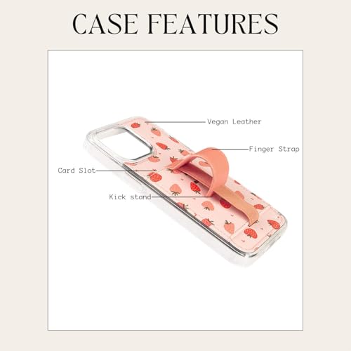 Walli Cases for iPhone 15 Plus Case Aesthetic Wallet Phone Case Card Holder, Securely Holds up to 2 Cards - Cute, Trendy Phone Cover for Women, fits iPhone 15 Plus, with Kickstand & Finger Strap