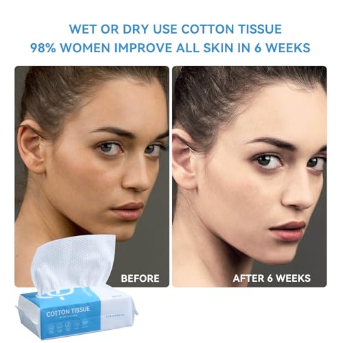 Disposable Face Towel,ISHOWBEST 60 Count Clean Face Towels, Biodegradable Cotton Towelettes Disposable for Sensitive Skin, Skin Care, Makeup Remover, Facial Cleansing Wipe, 1 Pack