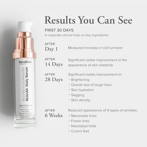 SeroVital Beauty RetinAll Daily Serum ? Redefining Retinol ? Retinoid Skin Serum ? Anti Wrinkle Face Serum for Women, 1 oz