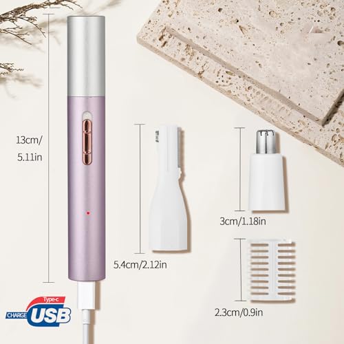 2025 Rechargeable Nose and Ear Hair Trimmer for Women Men ? Painless Facial and Eyebrow Hair Remover, Dual-Edge Blades, IPX7 Waterproof, Compact and Portable Electric Clipper